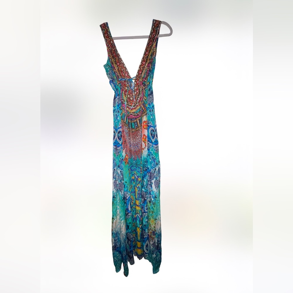 Narcisa Lang dress size M 💯 silk viscose - Picture 4 of 16